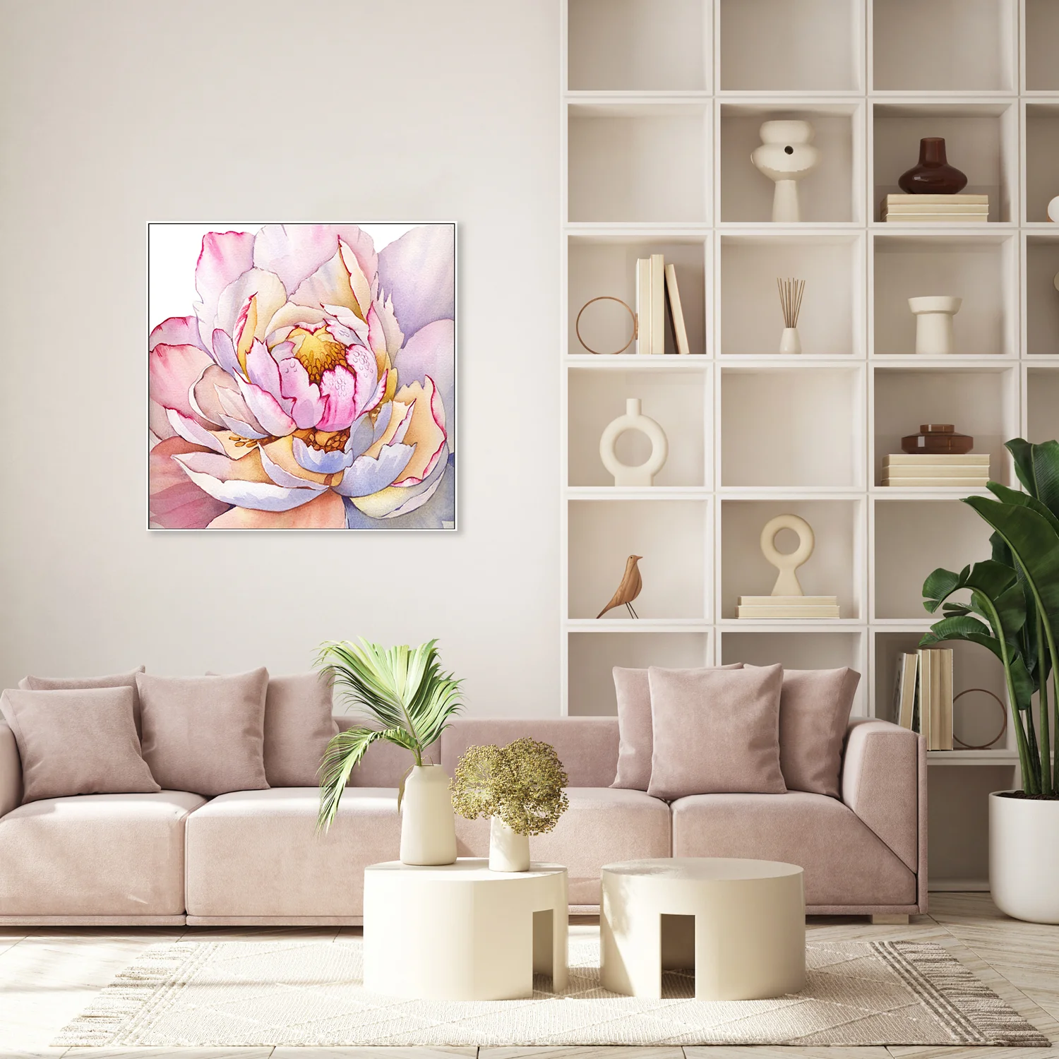 Watercolour Rose Detail , Hand-Painted Canvas - Image 2
