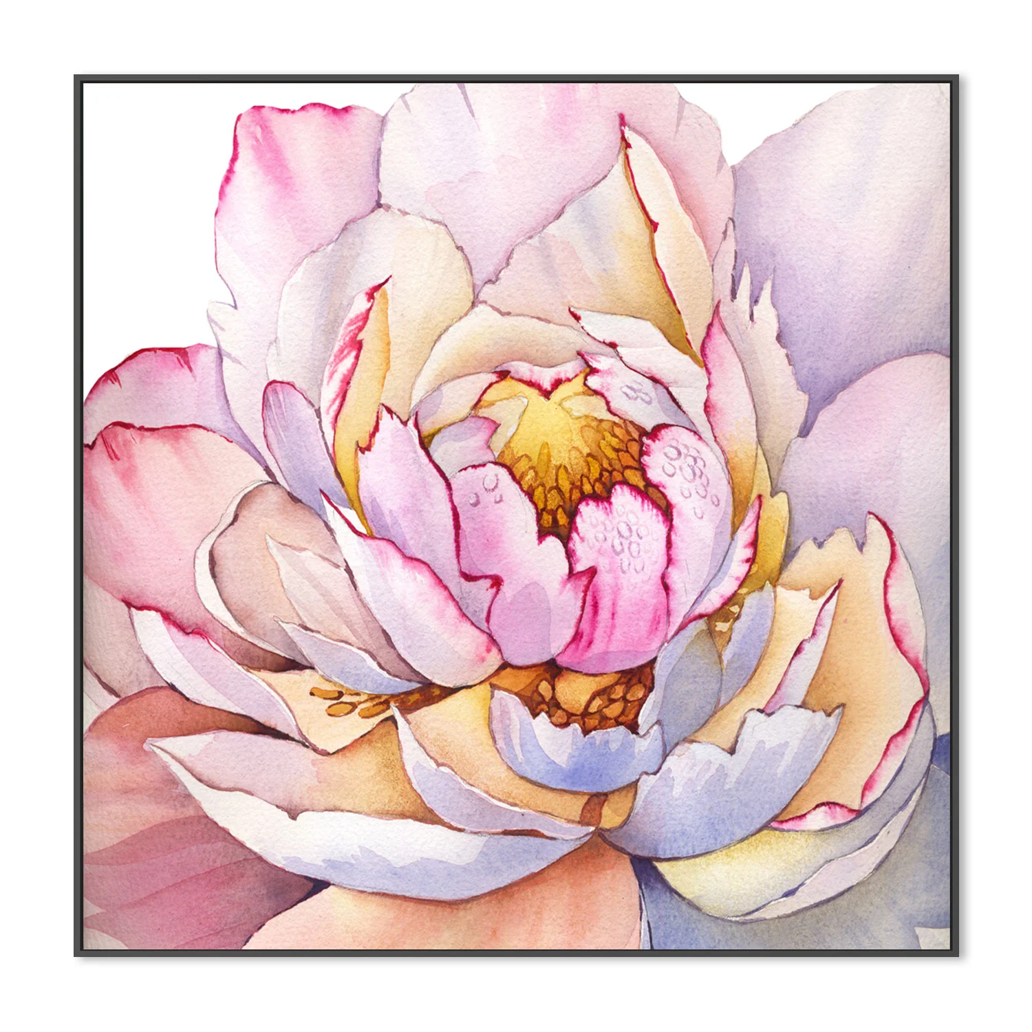 Watercolour Rose Detail , Hand-Painted Canvas - Image 3