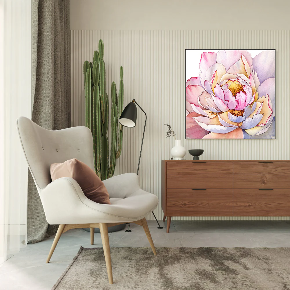 Watercolour Rose Detail , Hand-Painted Canvas - Image 7
