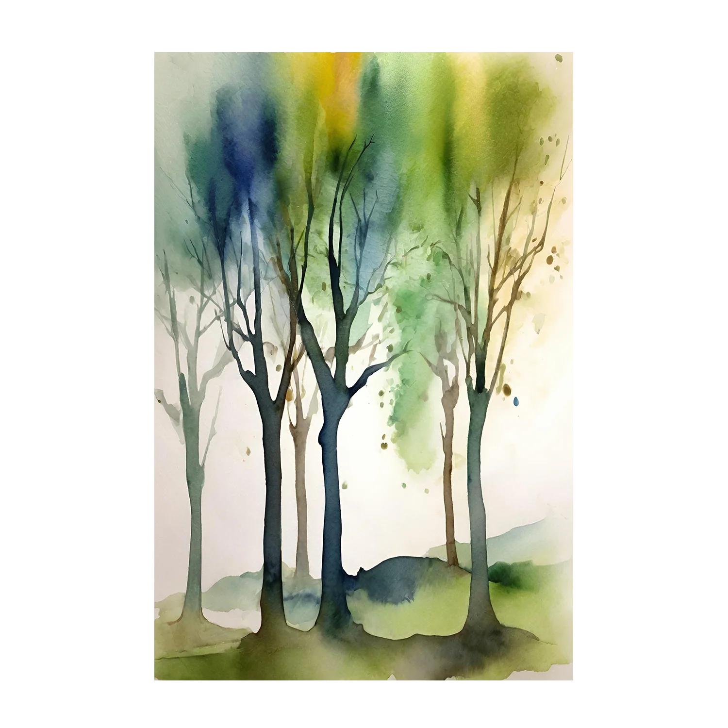 Watercolour Trees, Style A & B, Set Of 2 - Image 7