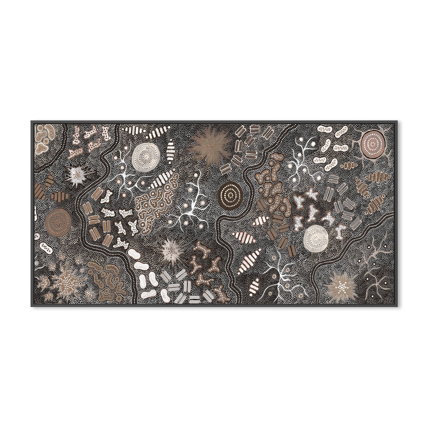 Waterhole Bush Tucker Dreaming, Style A, Brown Tones - Image 3