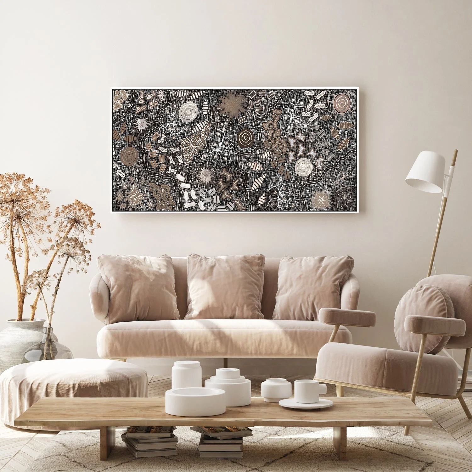 Waterhole Bush Tucker Dreaming, Style A, Brown Tones - Image 7