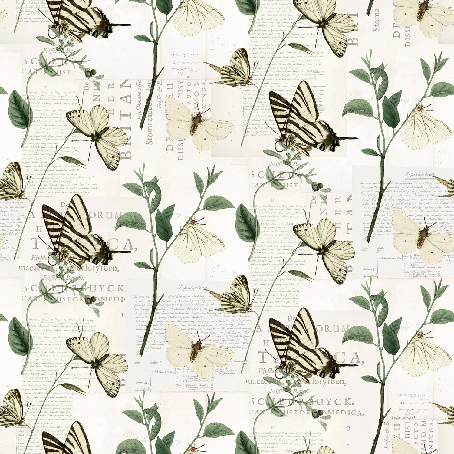 Weathered Garden Pattern III, Wallpaper