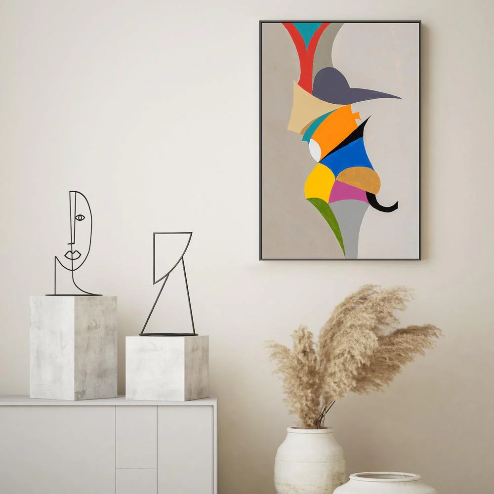 Where Shapes Meet, Hand-Painted Canvas - Image 2