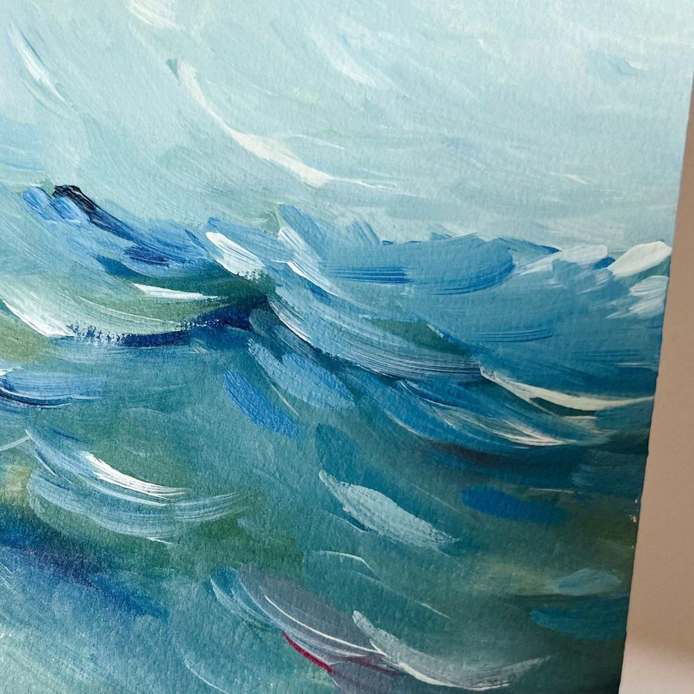 Where The Blue Sky Melds With The Sea, Original Hand-Painted Canvas By Lucrecia Caporale - Image 3