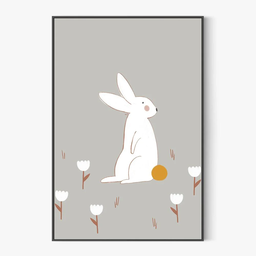 White Bunny Among Flowers - Image 3