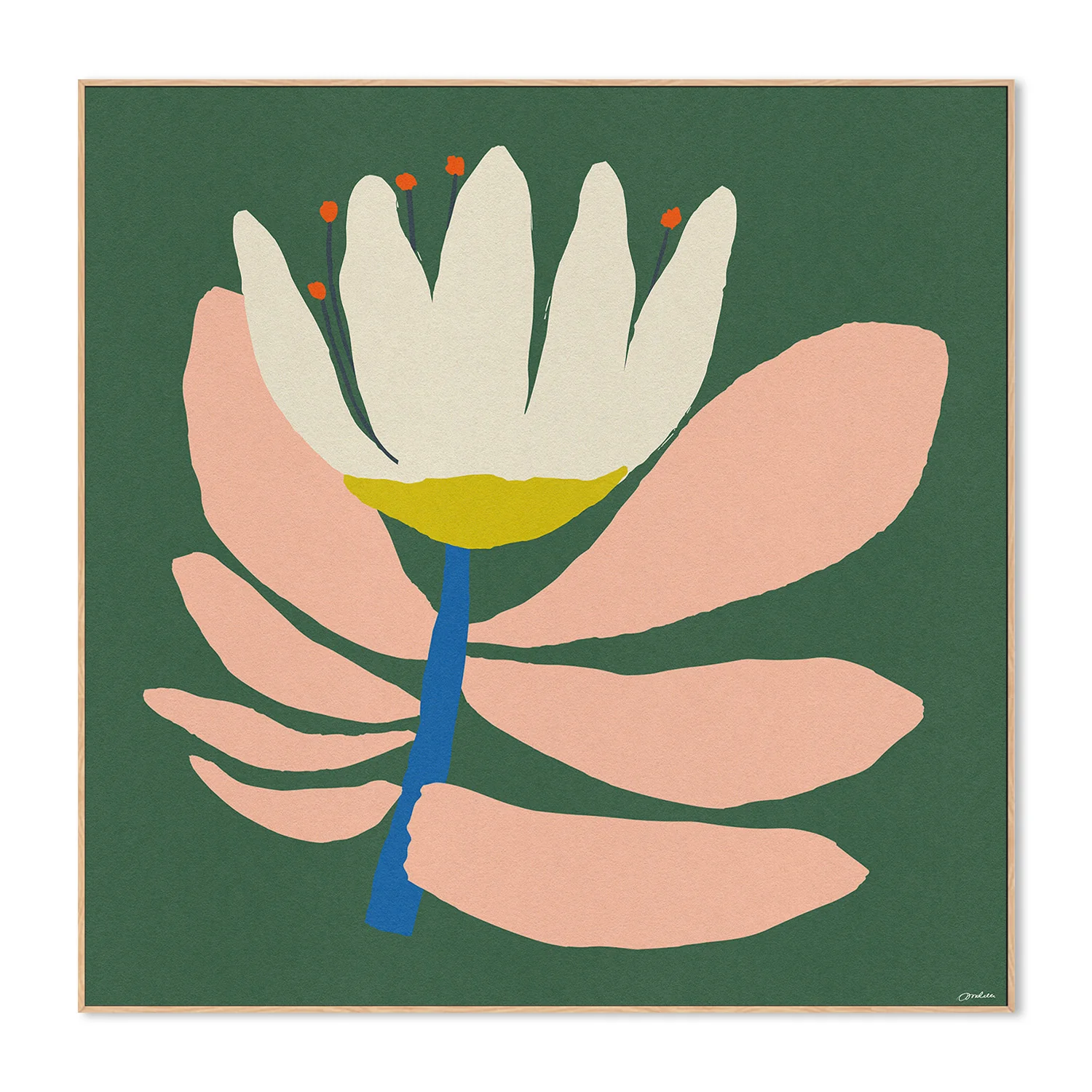White Flower With Pink Leave - Image 4