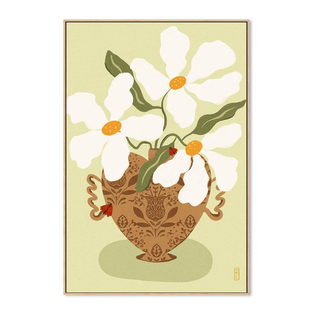 White flowers in a Greek Vase Illustration - Image 4