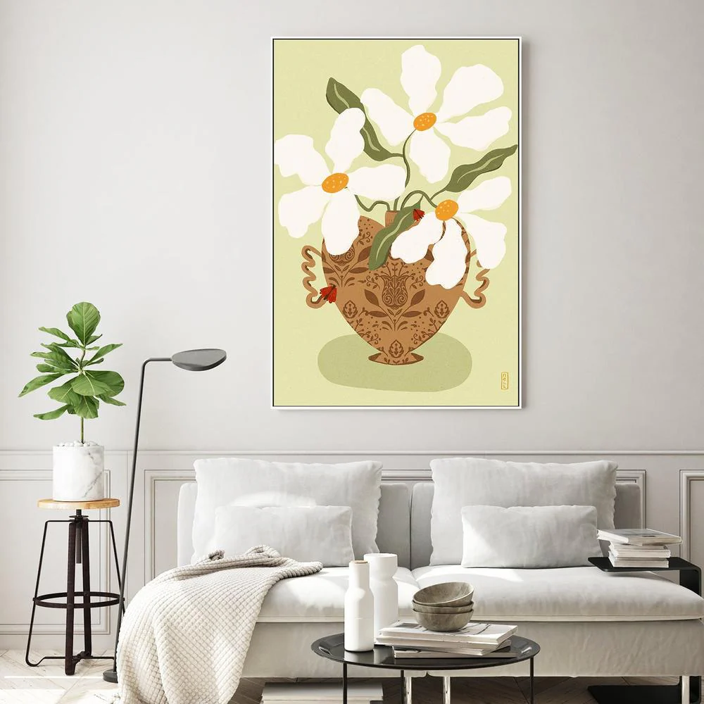 White flowers in a Greek Vase Illustration - Image 9