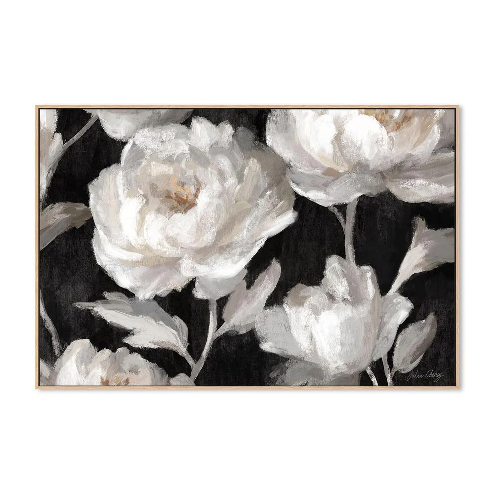 White Peonies On Black - Image 4