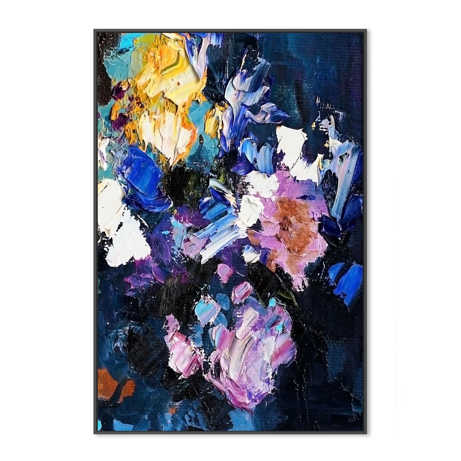 Wisteria Flowers , Hand-Painted Canvas - Image 3