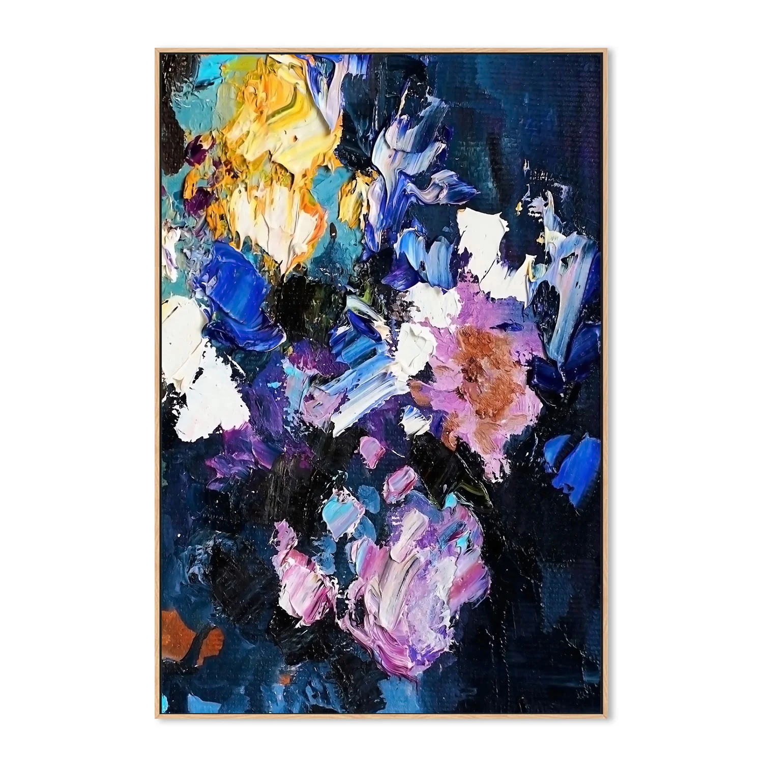 Wisteria Flowers , Hand-Painted Canvas - Image 4