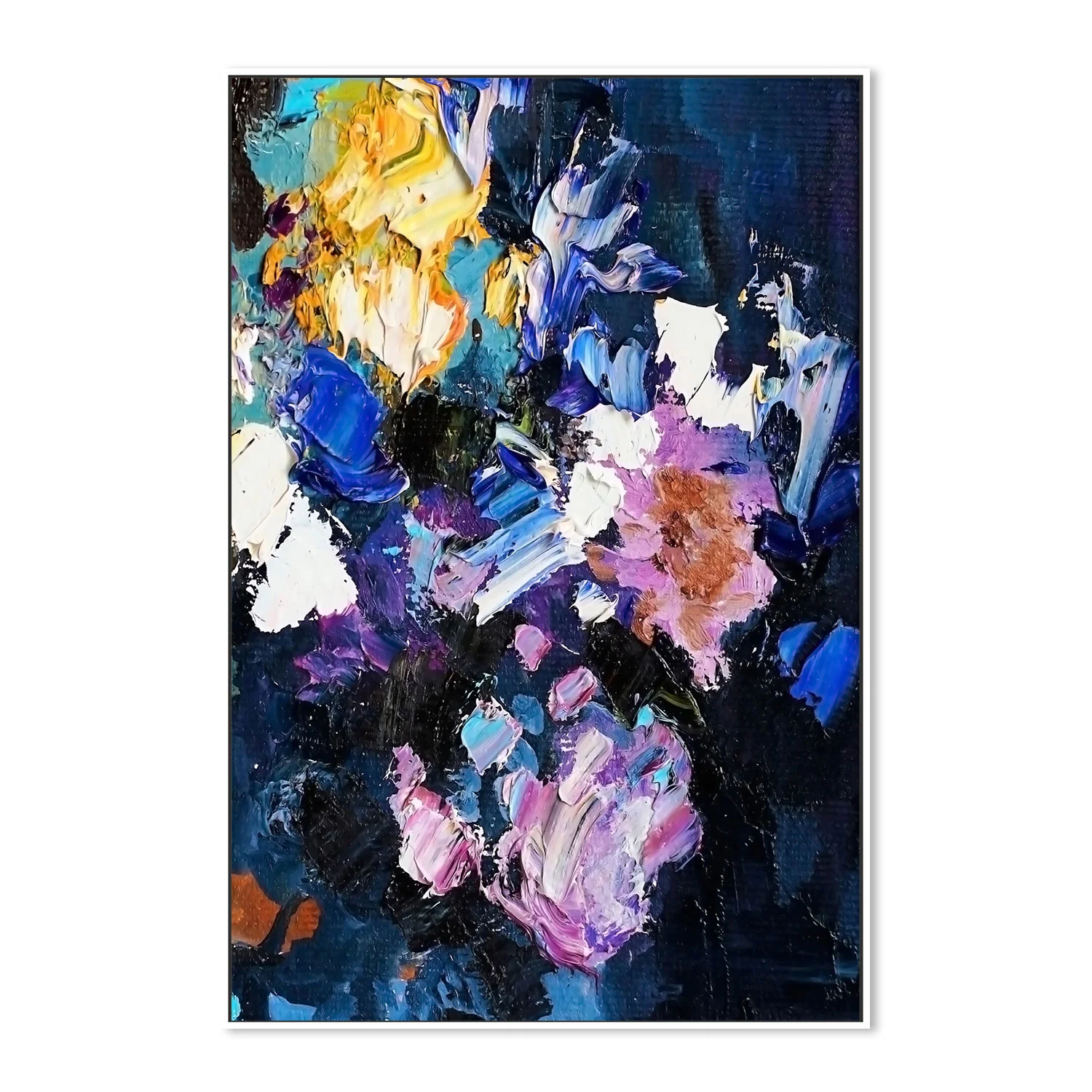 Wisteria Flowers , Hand-Painted Canvas - Image 5