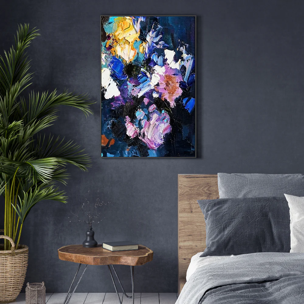 Wisteria Flowers , Hand-Painted Canvas - Image 7