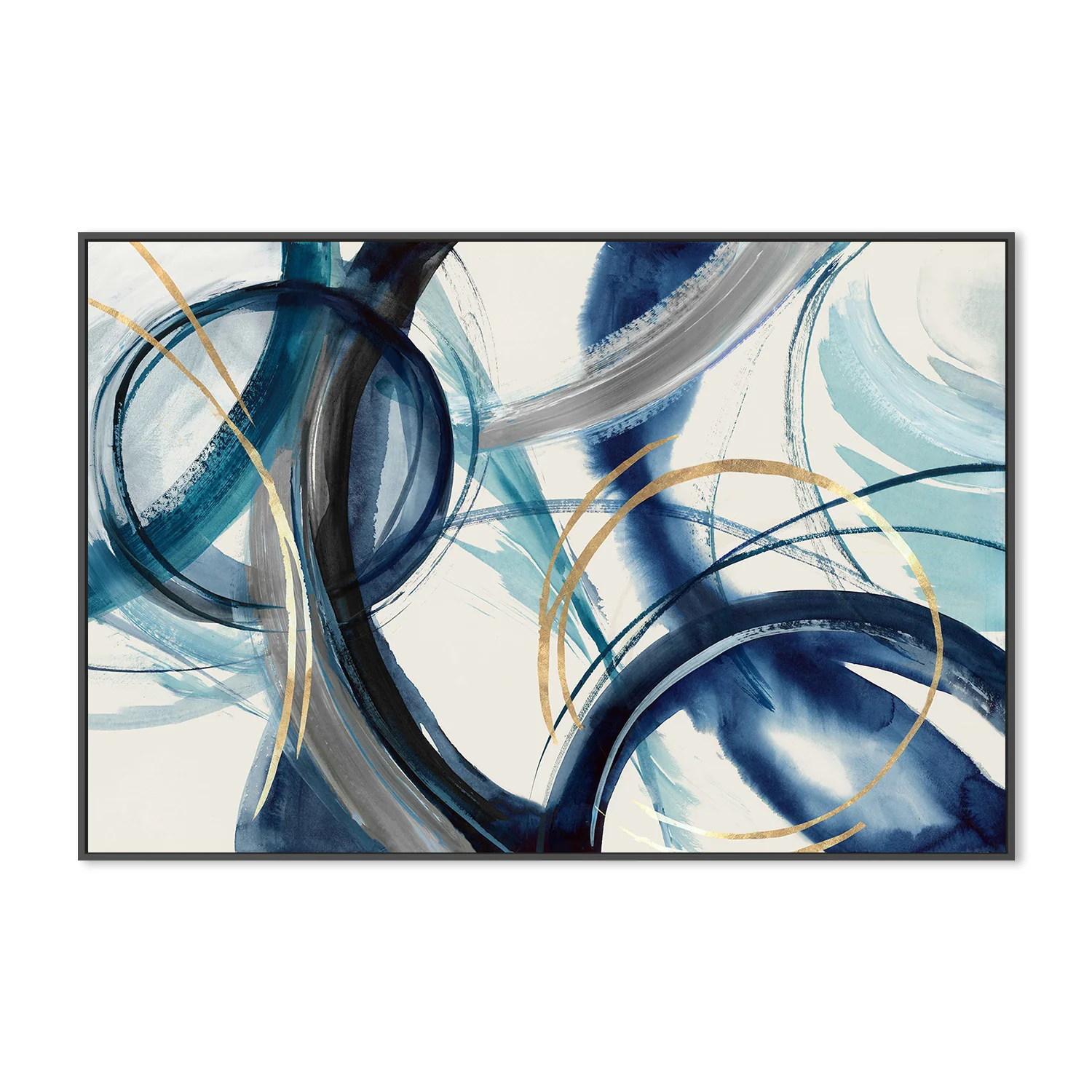 Fluid Motion in Blue and Gold - Image 3