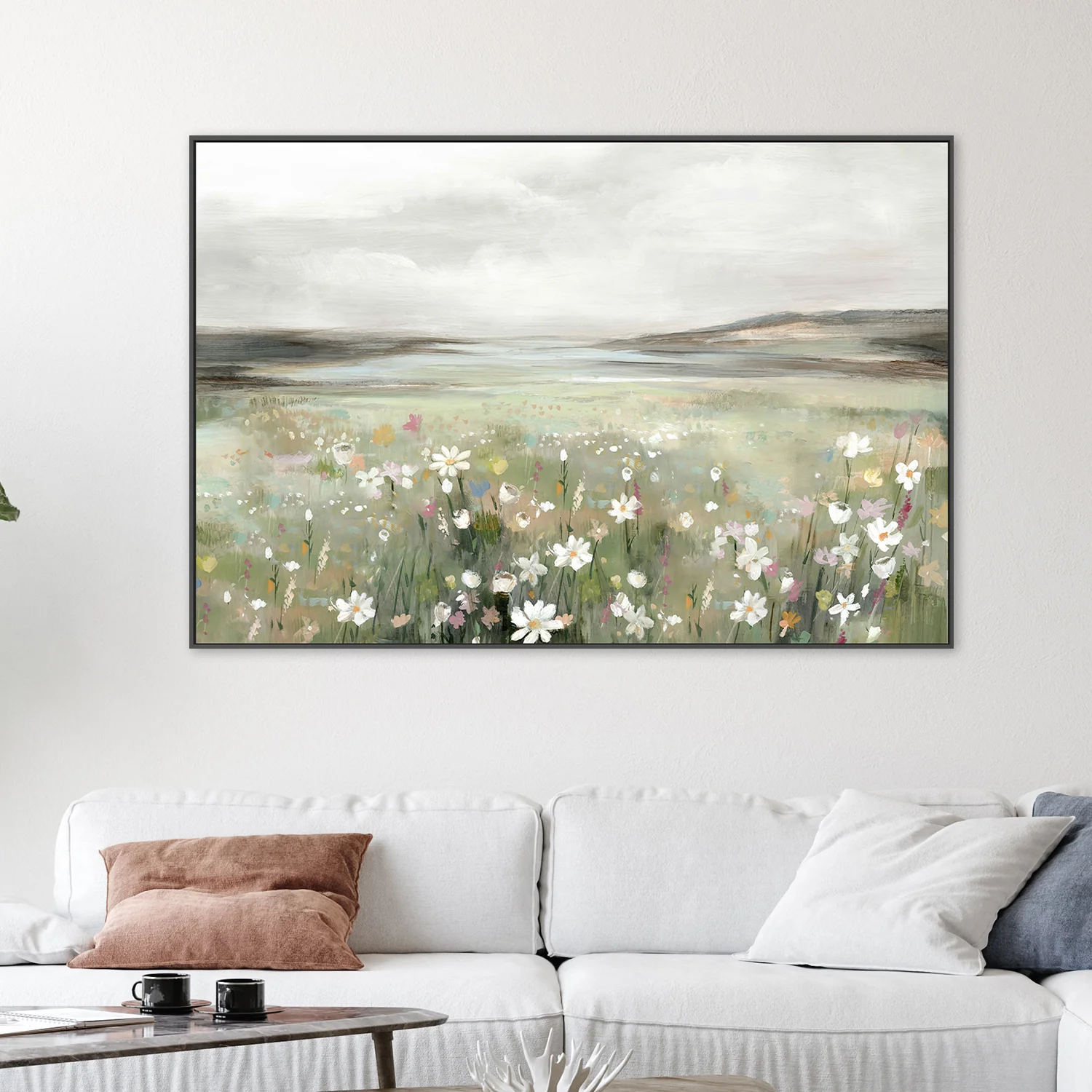Soft Meadow Under Cloudy Sky - Image 2