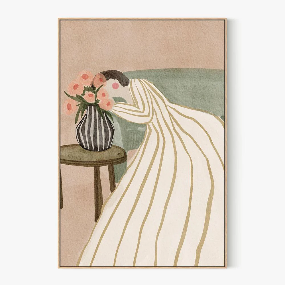 Woman Admiring Flowers - Image 4