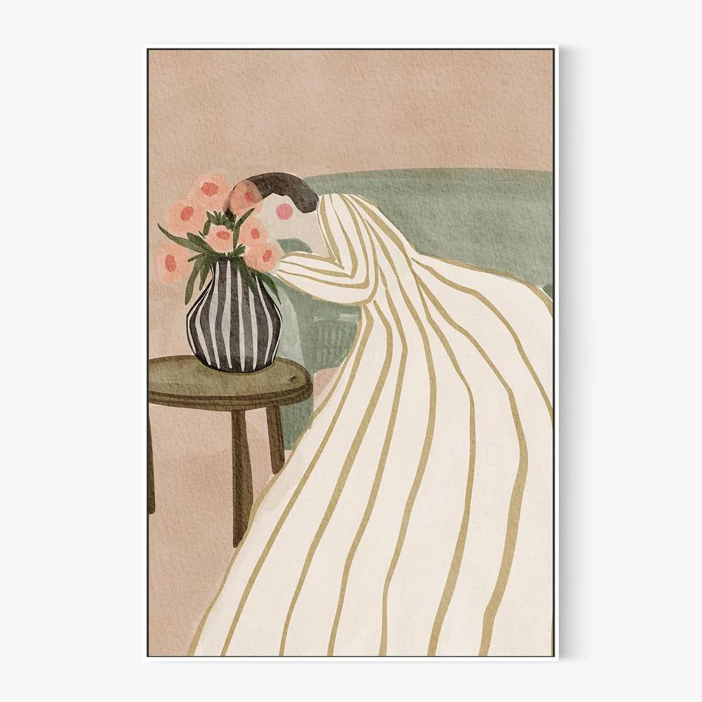 Woman Admiring Flowers - Image 5