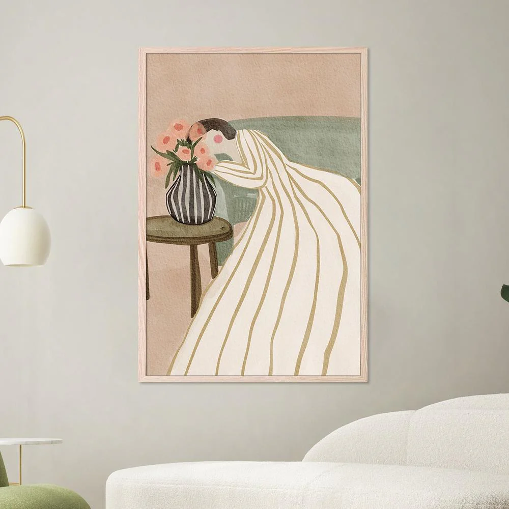 Woman Admiring Flowers - Image 7