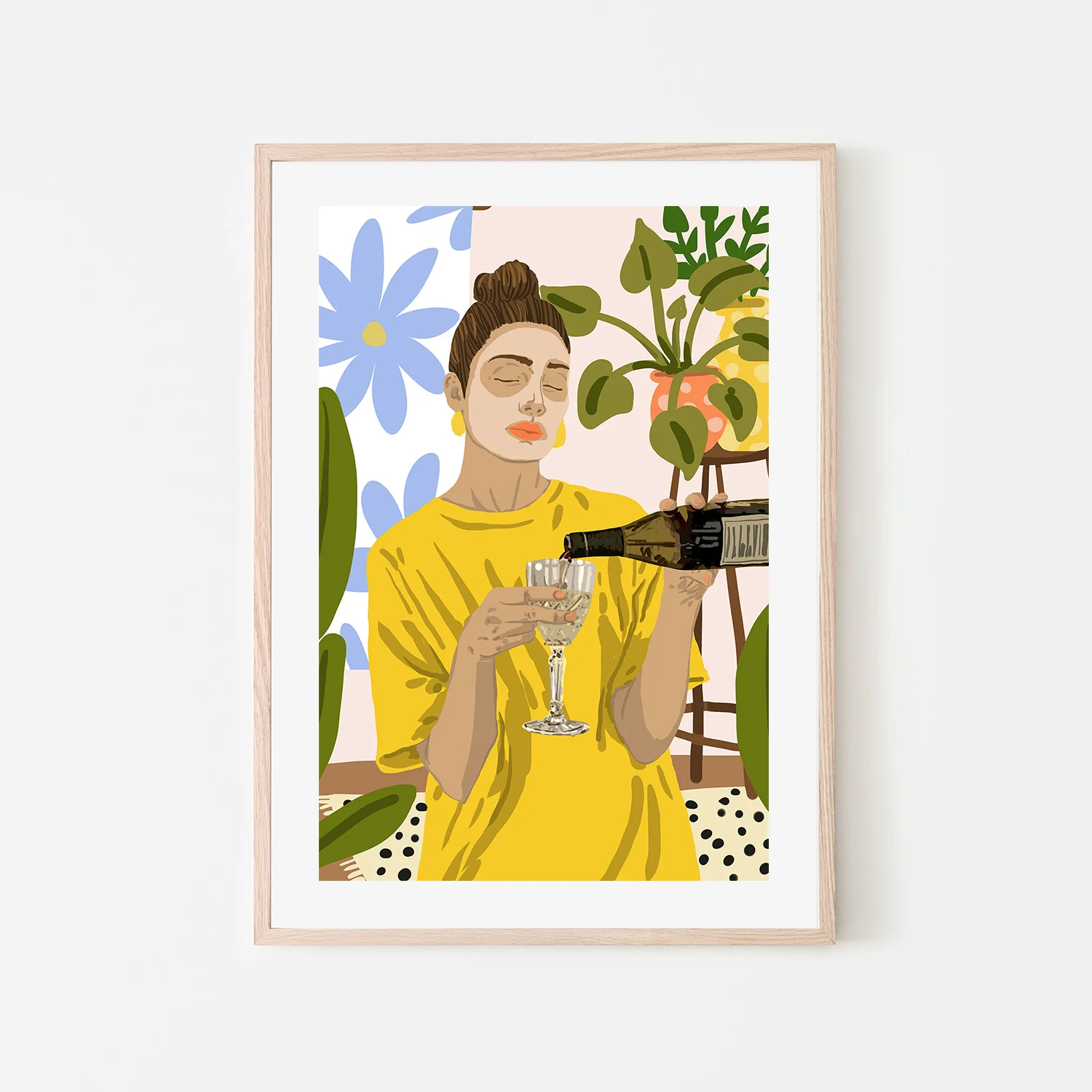 Woman In A Yellow Shirt Pouring Wine - Image 6