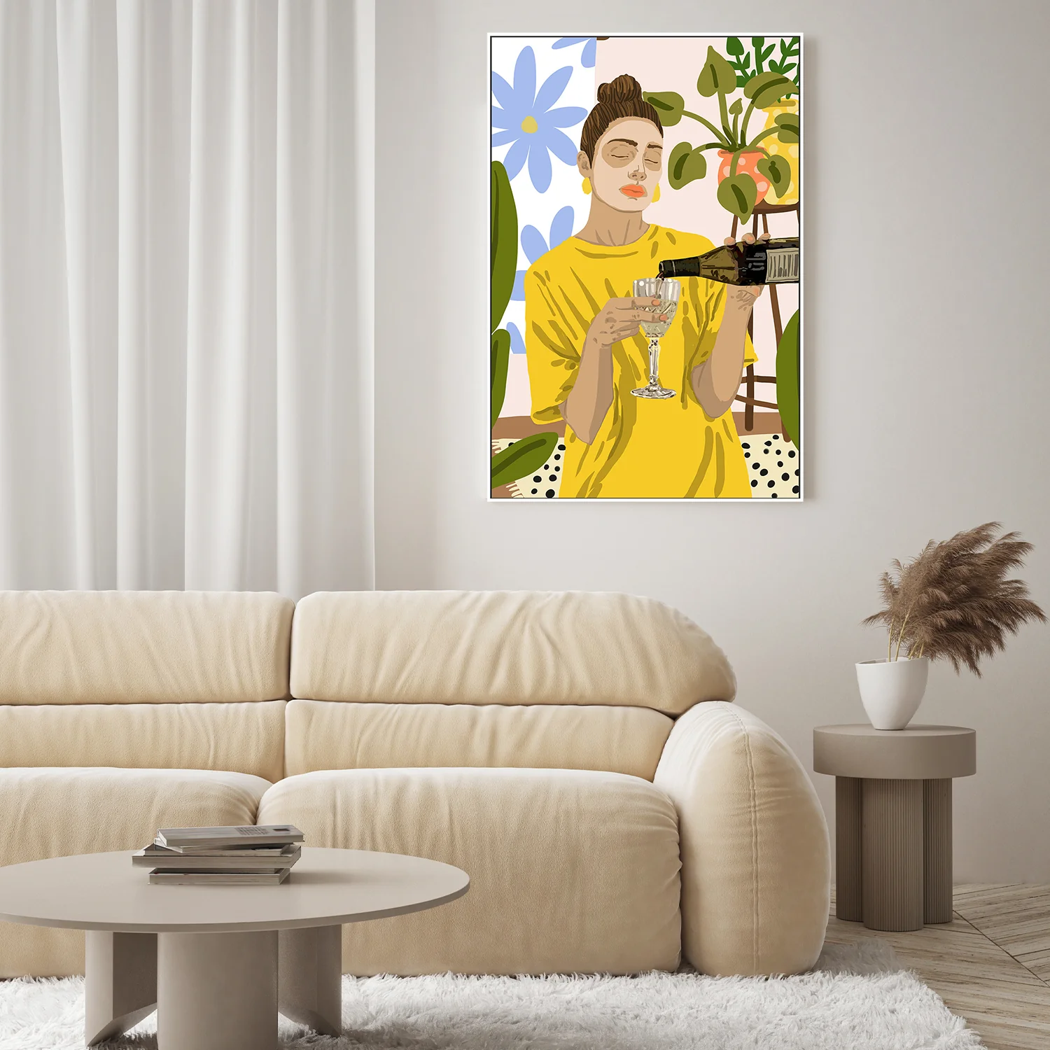Woman In A Yellow Shirt Pouring Wine - Image 7