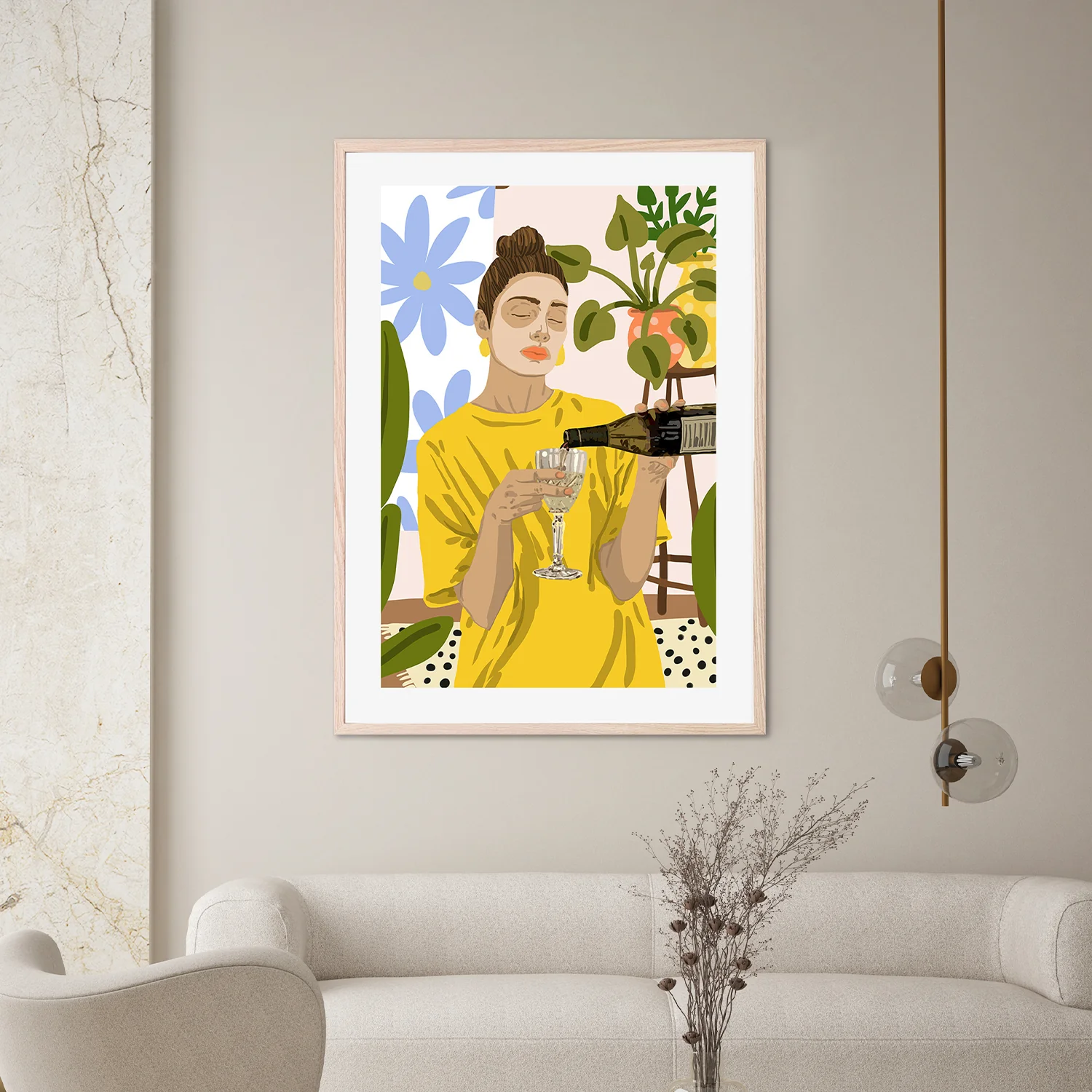 Woman In A Yellow Shirt Pouring Wine - Image 8