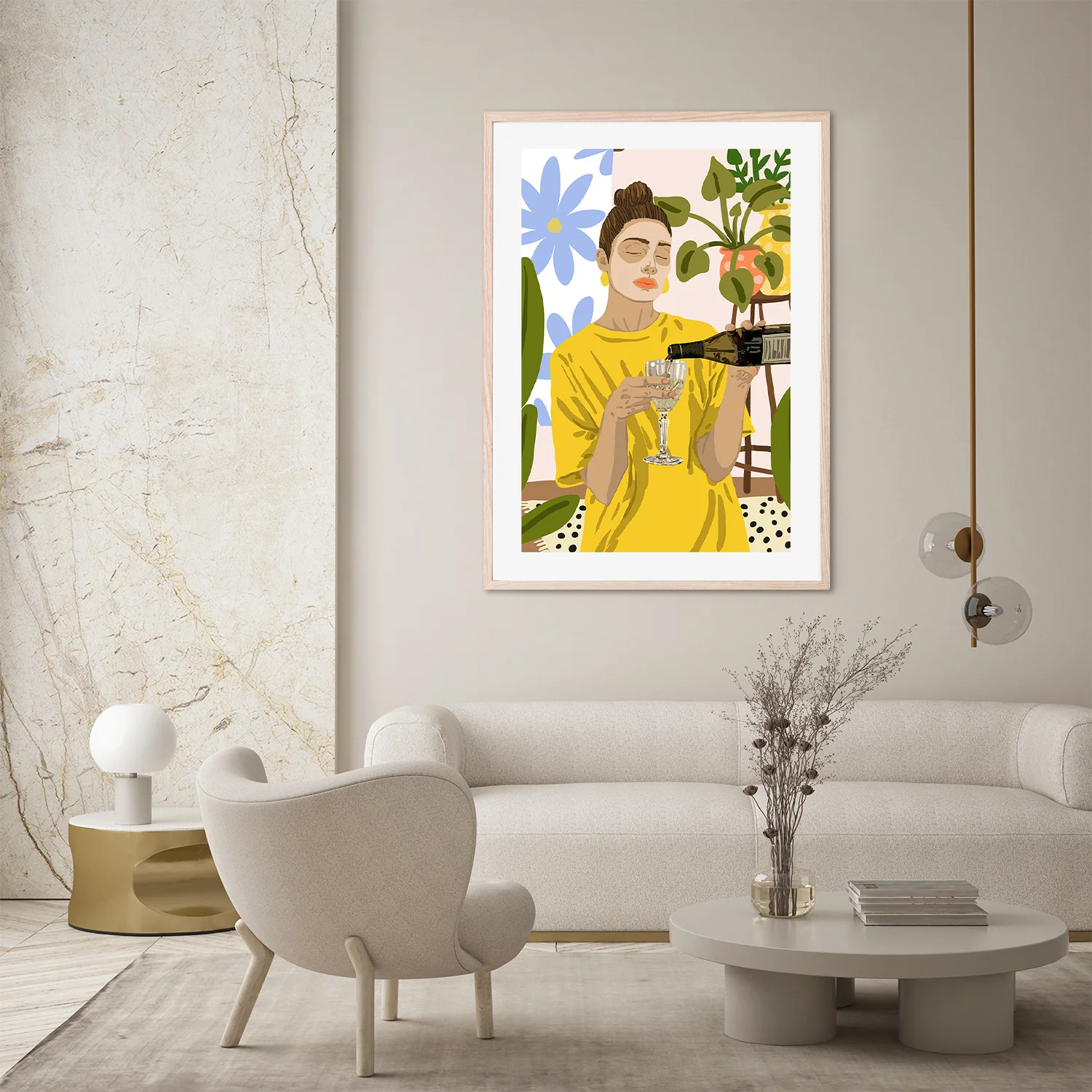 Woman In A Yellow Shirt Pouring Wine - Image 9