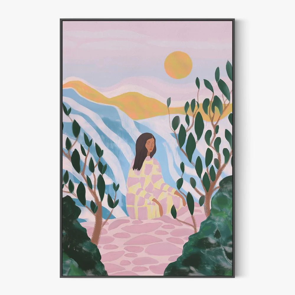 Woman in Serene Landscape - Image 3