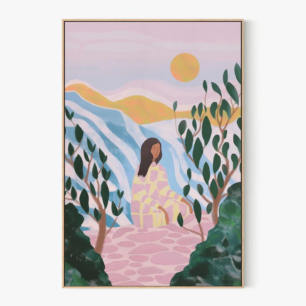 Woman in Serene Landscape - Image 4