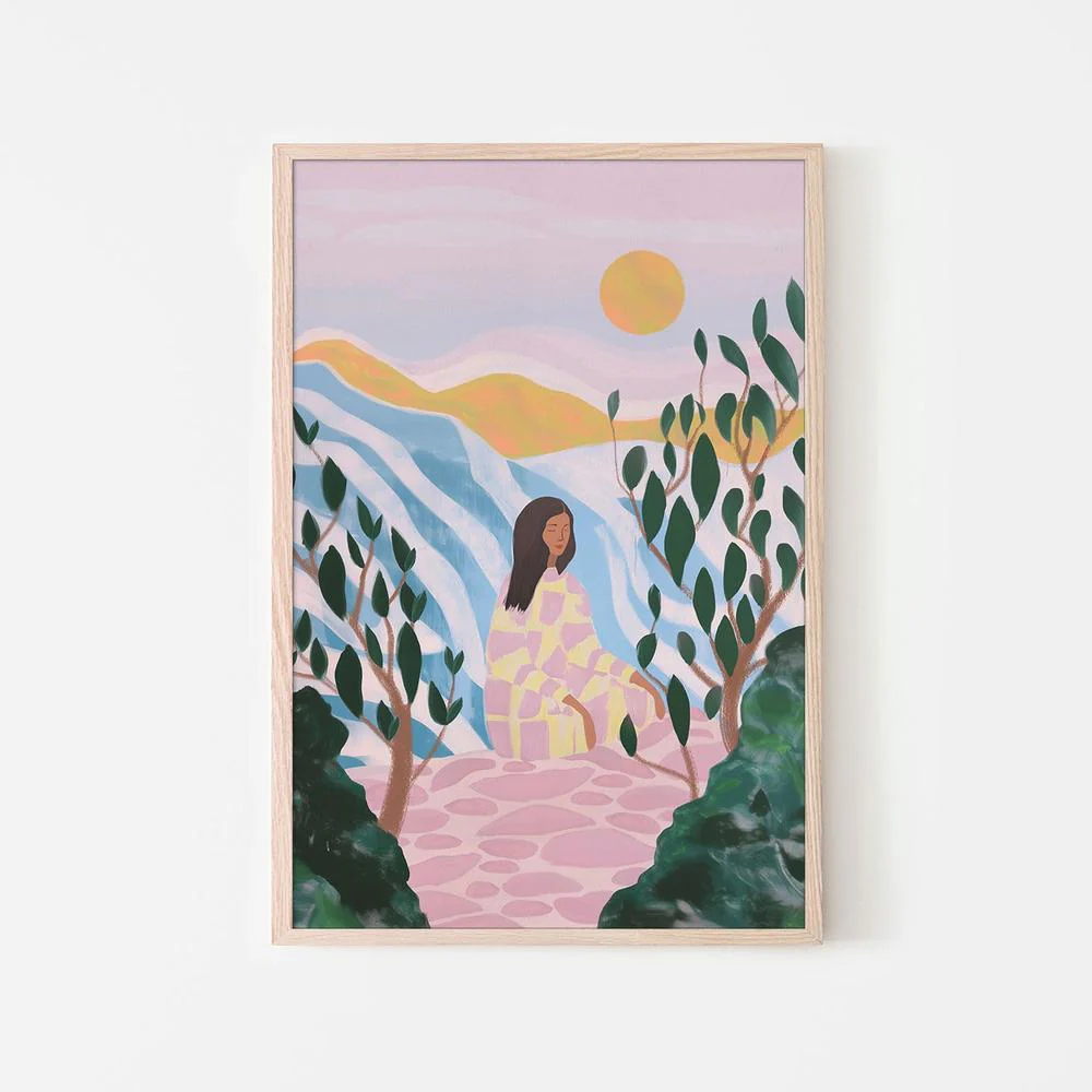 Woman in Serene Landscape - Image 6