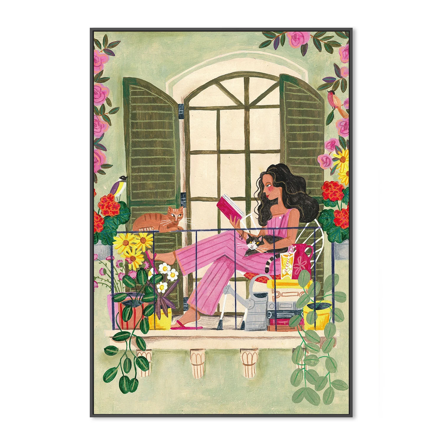 Woman reads on balcony - Image 3