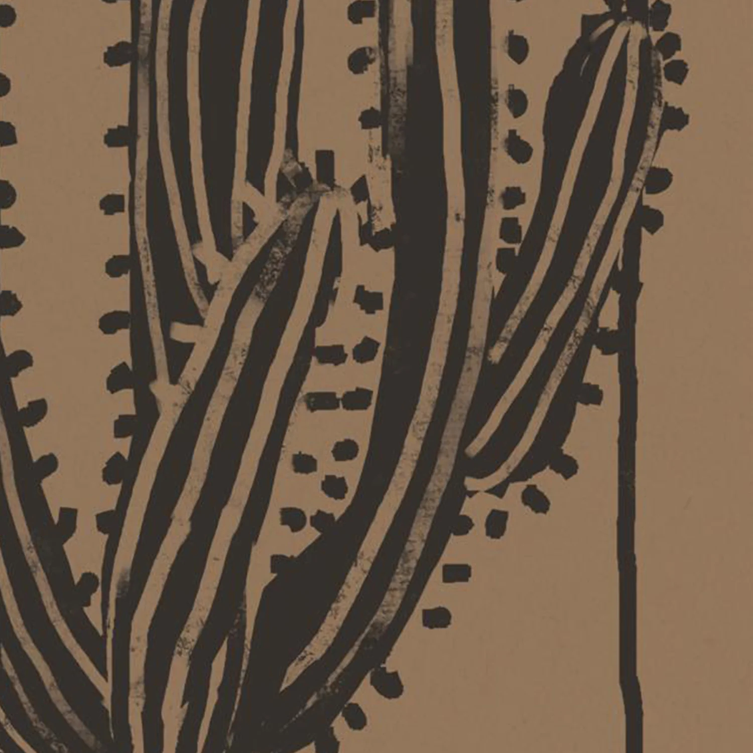 Woodcut Cactus , Style B, Natural - Image 11