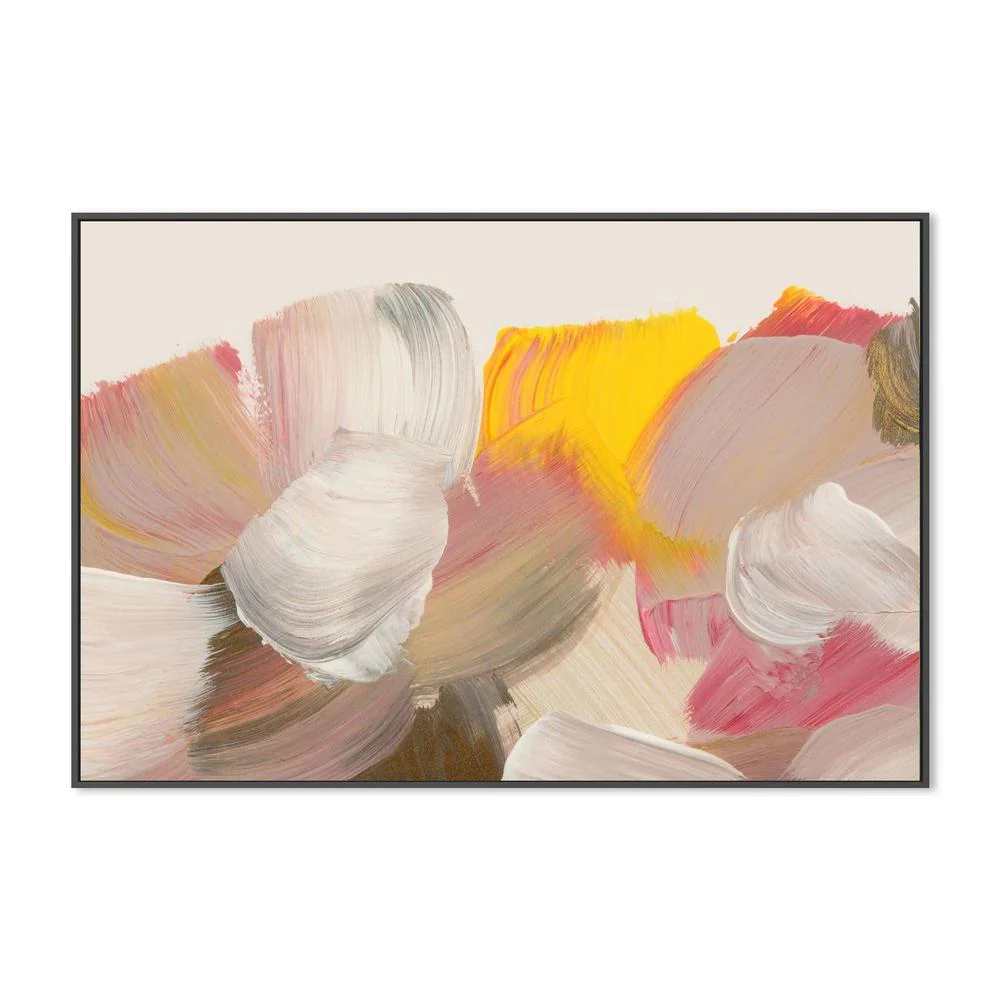 Yellow and Blush Kisses , Hand-painted Canvas - Image 3