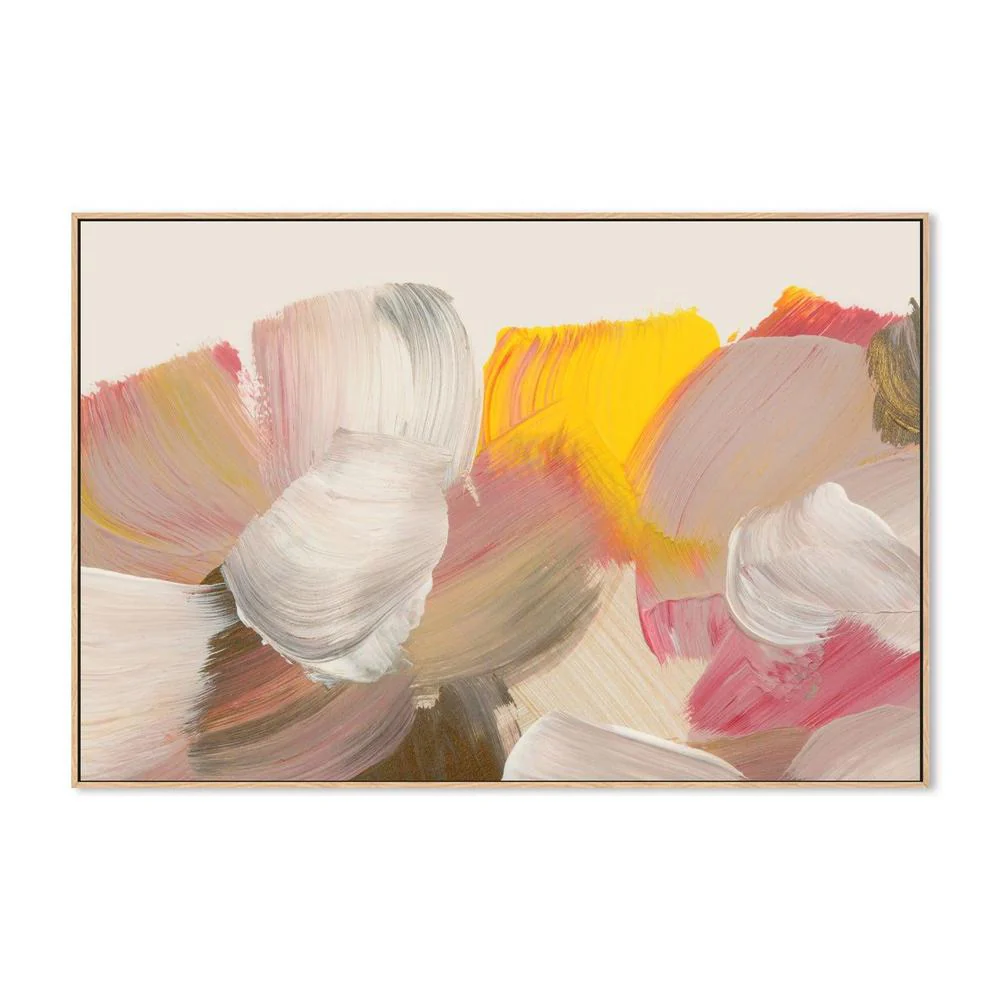 Yellow and Blush Kisses , Hand-painted Canvas - Image 4