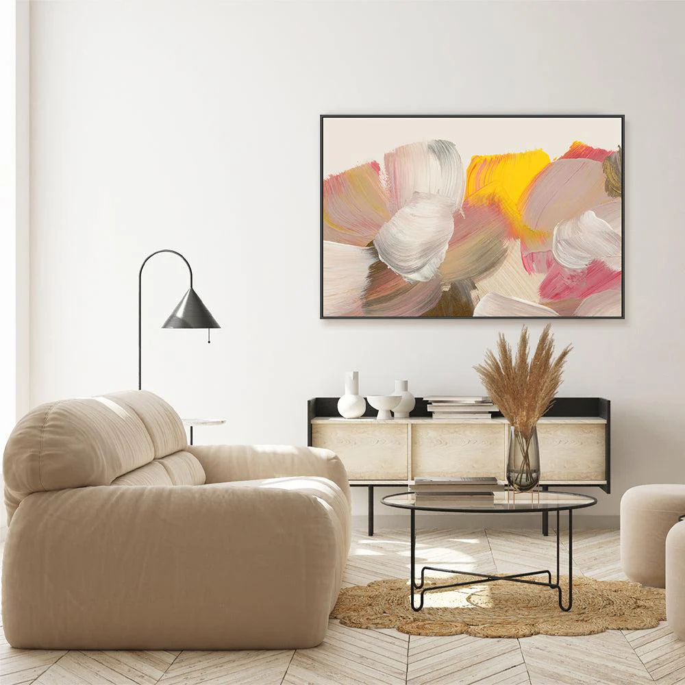 Yellow and Blush Kisses , Hand-painted Canvas - Image 7