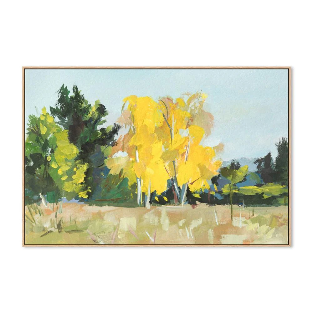 Yellow Autumn Trees , Hand-painted Canvas - Image 4